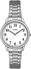 Timex Easy Reader 30 mm Womens White Dial Silver-Tone Stainless Steel Strap Watch Tw2P78500