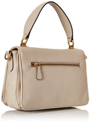 GUESS Women Arja Top Handle Flap HandBag Handbag- Beige