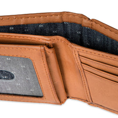 Levi's Men's RFID Extra Capacity Slim Bifold Wallet with Multiple Card Slots - Tan