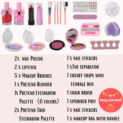 Kids Makeup Kit for Girl Real Washable Makeup Kit for Little Girls over 8 Year Old Girls Makeup Set with Cute Princess Cosmetic Purse Girls Pretend Play Toy Toys for Little Girls (Mermaid Box)