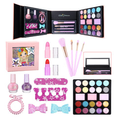 Oxsaytee Kids Makeup Kit for Girl,Children's Cosmetic Set for Princess Dress Up Makeup Set Toys, Safe & Non-Toxic Girl Makeup Set, Pretend Play Makeup Set, Christmas Halloween & Birthday Gift (Pink)