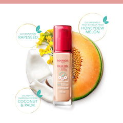Bourjois Healthy Mix Clean Foundation β Liquid Foundation, Vegan Formula, Makeup β 58W Caramel, 30ml (1.1oz)