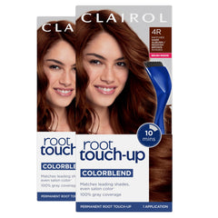 Clairol Nice 'n Easy Root Touch-Up 4R Kit (Pack of 2), Matches Dark Auburn/Reddish Brown Hair Color Shades, Superior Grey Coverage