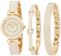 Anne Klein Women's Accented Bangle Watch and Bracelet Set, AK/3296