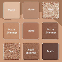 SYOSI Eyeshadow Palette, Chocolates 9 Colours Contour Palette Brown Eyeshadow Make-Up Palettes, Long Lasting Shimmer Matte Highly Pigmented Natural Look Travel Size Eye Shadows Palette For Women Girls