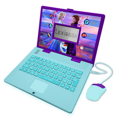 Lexibook Disney Frozen 2 - Educational and Bilingual Laptop Italian/English - Girls Toy with 124 Activities to Learn, Play Games and Music with Elsa & Anna - Blue/Purple, JC598FZi5