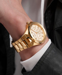 GUESS BR GLD CS W/BR GLD TR W/P GLD CHAMFER/SUN CHAMP MF DL/BR/P GLD BRCT