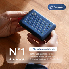 Aluminium Smart Case V2 Wallet - Metal Clasp - RFID Blocking Card Holder - Holds up to 10 Cards and Banknotes - Aluminum Navy Blue