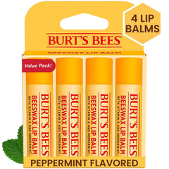 Moisturizing Lip Balm By Burt's Bees, Beeswax - 4 Tubes