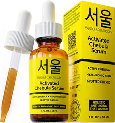 Celuceuticals Active Facial Serum by Shibola - Korean Anti-Aging Skincare Natural K-Beauty Skincare with Hyaluronic Acid + Spotted Orchid for Healthy, Youthful, Glowing Skin, 1 oz