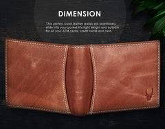 WildHorn Men WH1253 Travel Accessory- Bi-Fold Wallet - Tan Crunch
