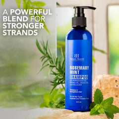 Botanic Hearth Rosemary Mint Shampoo with Peppermint Oil, Jojoba Oil & Collagen | Thickens & Strengthens Hair | Helps Reduce Hairfall | Shampoo for Women and Men | Sulphate & Paraben Free - 245ml