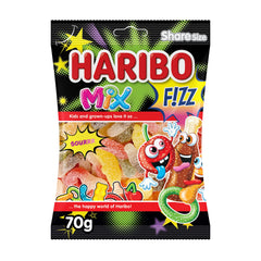 HARIBO Fizz Mix Sour Candy Gummies Delightful Mix of fizzy Sour Flavours - 70G