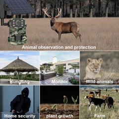 Goshyda Trail Camera, 4K 14MP 4G LTE Game Hunting Camera with Solar Charging Panel, Night Vision, IP66 Waterproof, 120Β° Wide Angle, for Outdoor Wildlife Monitoring
