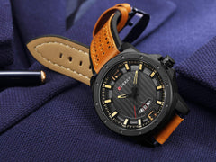 Curren Casual Watch For Men Analog Leather - 8293