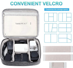 Cable Organizer Bag,Waterproof Travel Electronic Storage with Adjustable Divider Shockproof Portable,for SD Card Case,USB Flash Drive,Charging Cords,USB Charger,Mini Tablet