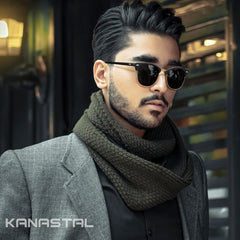KANASTAL Polarized Horn Rimmed Sunglasses for Men and Women, Classic Half Frame Sun Glasses, Semi Rimless Shades for Womens 100% UV400 Protection Driving