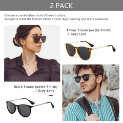SUNGAIT Vintage Round Sunglasses for Women Men Classic Retro Designer Style