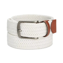 Perry Ellis Portfolio Men's Webbed Leather-Trim Belt