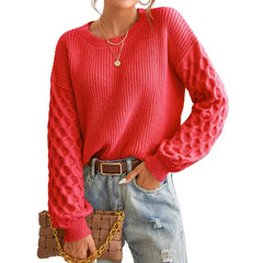 CUPSHE Women's Sweater Cable Knit Crew Neck Long Sleeves Fashion Casual Pullover Sweater Tops