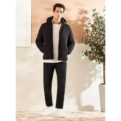 Quilted Hooded Puffer Jacket with Rubber Badge Detail