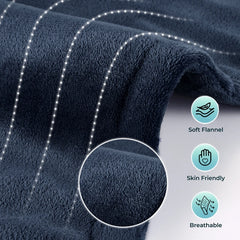 MaxKare Extra Large Flannel Heating Pad 24" x 40" With 4 Heat Settings & Auto Shutoff for Full Body Stress Relief - Navy Blue