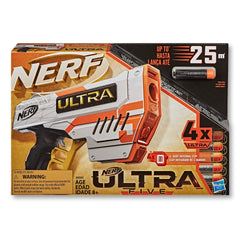 NERF - Ultra 5 Blaster - 4 Dart Internal Clip inc 4 Official Ultra Darts - The Farthest Flying Nerf Darts Ever - Ultra Five - Outdoor Games and Toys for Kids - Boys and Girls - E9593 - Ages 8+