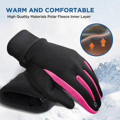 SIMARI Winter Gloves Men Women Touch Screen Glove Cold Weather Warm Gloves Freezer Work Gloves Suit for Running Driving Cycling Working Hiking 102 - Carmine Rose