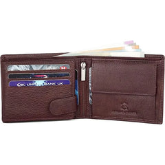 WildHorn® RFID Protected Genuine Leather Wallet & Gift Combo for Men - Maroon brown