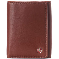 Alpine Swiss Men's Leon Trifold Wallet RFID Safe York Collection - Soft Nappa Tan
