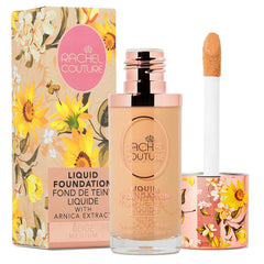 Rachel Couture Lightweight Liquid Foundation with Buildable Coverage & Matte Finish | Vegan & Cruelty-Free | Skin-Nourishing Arnica Extract Infusion - 1.18 Fl Oz - Beige