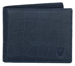 WildHorn® RFID Protected Genuine Leather Wallet & Gift Combo for Men - BLUE CROCO201