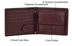 URBAN FOREST James Leather Wallet Combo for Men - Classic Medium Brown Men's Leather Wallet, Keyring & Pen Combo Gift Set for Men