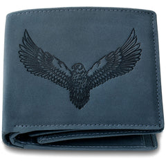URBAN FOREST Zeus RFID Blocking Leather Wallet for Men, S, RFID - Vintage Blue