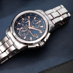Maserati SUCCESSO 44 mm Solar Power Chronograph Men's Watch, Silver, Chronograph