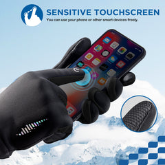 SIMARI Winter Gloves Men Women Touch Screen Glove Cold Weather Warm Gloves Freezer Work Gloves Suit for Running Driving Cycling Working Hiking 102 - Black Iris