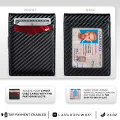 Excefore Slim Wallets for Men with Money Clip RFID Blocking Bifold Credit Card Holder for Men Minimalist Wallet with Gift Box (Black)