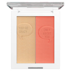 Wet n Wild Saved By The Bell Highlighter + Illuminator Glow Face Duo, Highlighter Makeup Powder, Illumniator Makeup Powder, Cruelty-Free Makeup, #Relationship Goals,1114533