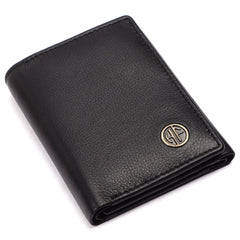HAMMONDS FLYCATCHER Genuine Pure Leather Small Wallets for Men, Napa Black - RFID Protected Leather Wallet for Men -Mens Wallet with 5 Card Slots -Trifold Money Wallet Purse -Gift for Him
