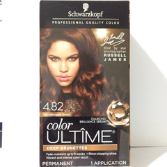 Schwarzkopf Color Ultimate Permanent Hair Color Cream, 4.82 Dark Mahogany Brown (Packaging May Vary)