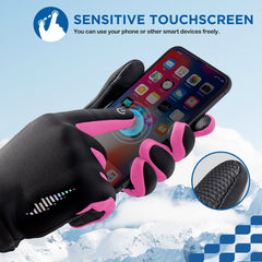 SIMARI Winter Gloves Men Women Touch Screen Glove Cold Weather Warm Gloves Freezer Work Gloves Suit for Running Driving Cycling Working Hiking 102 - Carmine Rose