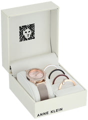 Anne Klein Women's Crystal Accented Watch and Interchangeable Bezel Set