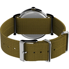 Timex Weekender Unisex Quartz Watch with Analogue Display and Nylon Strap - Olive/White