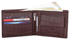 WildHorn Men Leather Wallet for Men Men's Wallet - MAROON CROCO