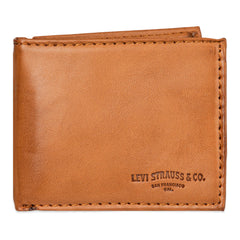 Levi's Men's RFID Extra Capacity Slim Bifold Wallet with Multiple Card Slots - Tan