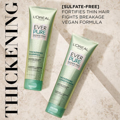 L’Oréal Paris Hair Care EverStrong Thickening Sulfate Free Shampoo & Conditioner Kit, Thickens + Strengthens, For Thin, Fragile Hair, (8.5 fl. oz. each)