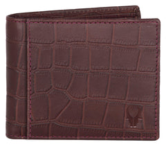 WildHorn Men Leather Wallet for Men Men's Wallet - MAROON CROCO