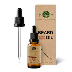 B.O.T cosmetic & wellness 3 in 1 Beard Oil Moisturising Hair Growth Stimulating Serum Premium 15ml Castor Oil, Jojoba Oil, Almond Oil and Essential Oils 100% Natural