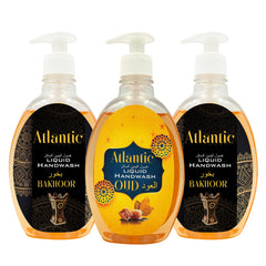 Atlantic Skincare Anti-Bacterial Liquid Hand Wash (Oud & 2 x Bakhoor) Arabic Advanced Cleansing Formula 12 Hours Moisturizing