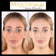 MagicMinerals by Jerome Alexander (Medium), Mineral Powder Foundation Set with Mirror Compact, Lash Extending Mascara, Professional Stubby Brush & Blending Sponge